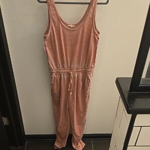 Splendid Pink Jumpsuit with Wide Straps